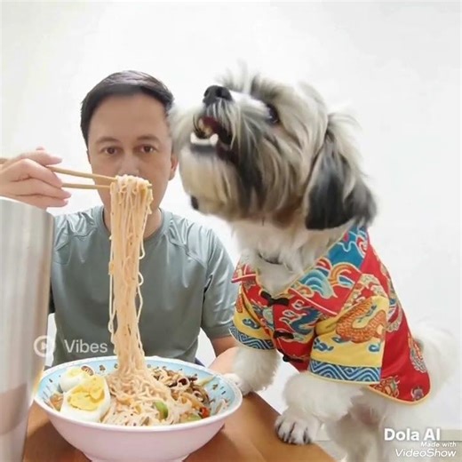 เมื่อปีโป้อยากกินยำขนมจีน #ai #ยุค90 #ชิสุ