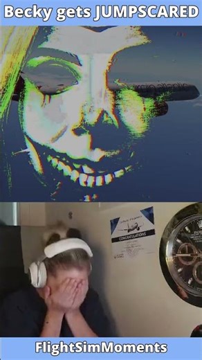 Becky gets JUMPSCARED in Microsoft Flight Simulator.. 😱🗣️
