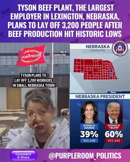 Tyson Foods has announced the permanent closure of its major beef processing plant in Lexington, Nebraska, a move that will result in the layoff of approximately 3,200 employees. Key Facts of the Closure Effective Date: The facility is scheduled to cease operations on or around January 20, 2026. Economic Impact: The plant is the largest employer in Lexington, a town of roughly 11,000 people. This closure directly impacts nearly one-third of the town’s population. Reasoning: Tyson cited a need to