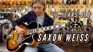 35K views · 1.5K reactions | Wow!!! We always love it when Saxon Weiss comes by the shop! This 11-year-old young man is playing a Gibson Wes Montgomery Custom L-5 here at #NormansRareGuitars! What do you think? ALL GUITARS & SHIRTS NOW AVAILABLE FOR PURCHASE ONLINE: https://reverb.com/shop/normans-rare-guitars https://normansrareguitars.com EMAIL US AT: normsrareguitars@gmail.com | Norman's Rare Guitars | Facebook