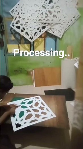 krawangan stencil making process #shortsvideo #art #design