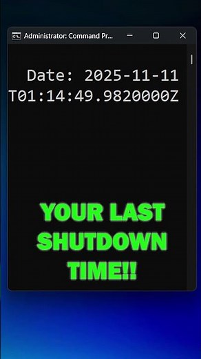 When Did You Last Shut Down Your PC? Check with CMD! ⏱️ #cmd #windows #windowstricks #pc