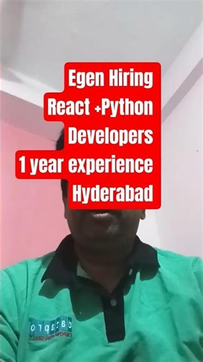 React JS Developer Jobs in Hyderabad 2026 | Egen Hiring Frontend Engineer | Python + Cloud