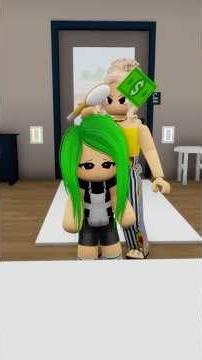 I Was Born With Green Hair... And Money Falls Out When I Comb It 💚💸 #roblox #brookhavenrp