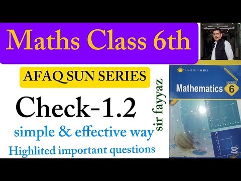 Maths Class 6th | Check 1.2 | Unit 1 | exercise 1.2 | afaq sun series | Factors and multiples