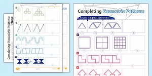 Completing Geometric Patterns Activity Sheet