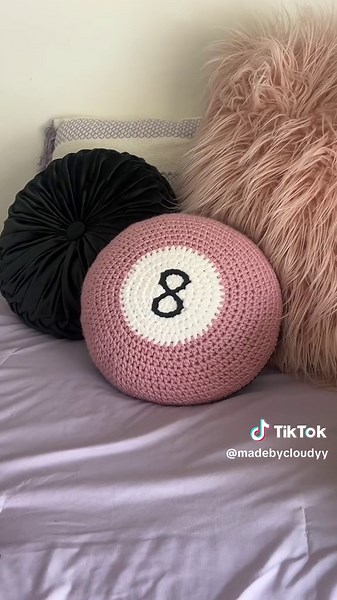 Crochet Eight Ball Pillow Room Decor Ideas