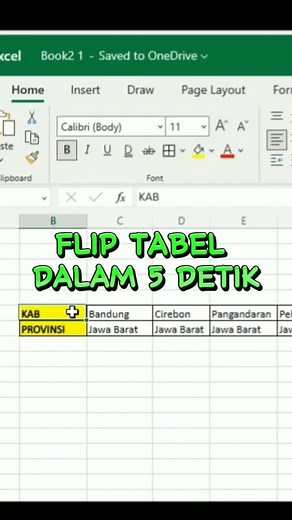 cara flip atau membalik tabel dengan transpose #viral #tiktokeducation #excel #trik #flip #excelmudah