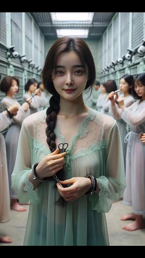 美女囚犯穿睡衣戴手铐脚镣起床 beautiful female prisoners wake up wearing night skirts with handcuffs and shackles #美女 #femaleprison #handcuffs #prettygirls #女囚