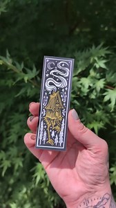 Baba Yaga Linocut-style Sticker | Metallic Gold Matte Vinyl - Etsy