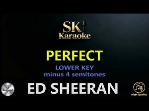 Ed Sheeran - Perfect 🎤 Karaoke Lower Key + 🎙️Backvocal | Lower Key HQ Instrumental + Lyrics