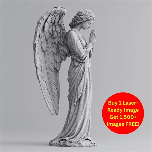Praying Angel Image Laser Engraving File | Spiritual Memorial Faith Art | PNG Download - Etsy Canada