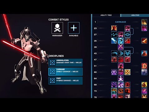 SWTOR PTS 7.0 - New Sith Marauder Ability Trees