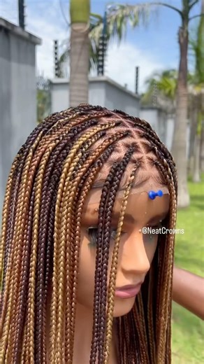 What a beautiful braided wig #braidedwig #braids #knotless #tutorial