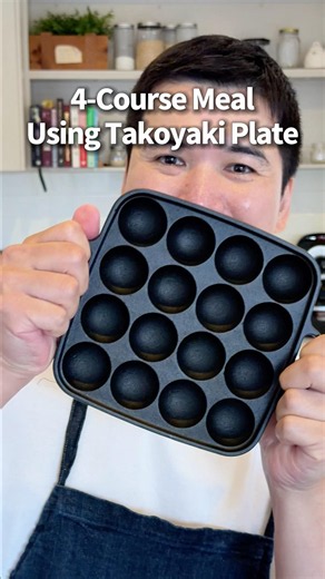 4-course meal just using a Japanese takoyaki plate!
