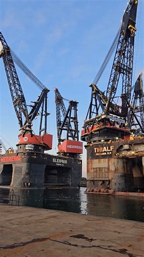 Sleipnir vs Thialf 💥 The world’s two strongest offshore cranes in one frame Two offshore legends, side by side. ⚓ Sleipnir: 20,000 tons lift ⚓ Thialf: 14,200 tons lift 👉 Which one is your winner?” #Maritime #Offshore #Sleipnir #Thialf #MegaCranes #EngineeringMarvels #ShipChannel | ShipChannel