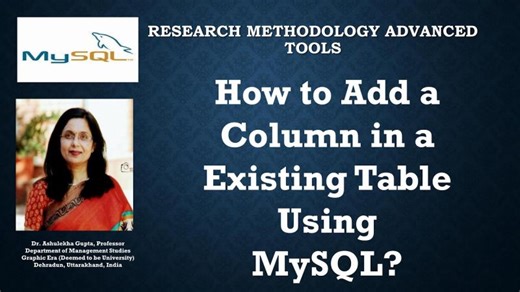 12 How to ADD a Column in a Existing Table Using MySQL (mysql)(insert) | Ashulekha Gupta
