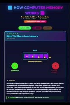#1 st part of "RAM vs Storage: The Ultimate Guide 💾""How Computer Memory ACTUALLY Works ⚡""🧠"