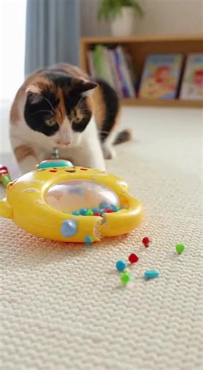 悪戯猫を叱る赤ちゃんの可愛い瞬間