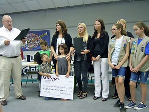 Bangs Hair Salon, Girl Scouts Present Highview Playground Money Raised