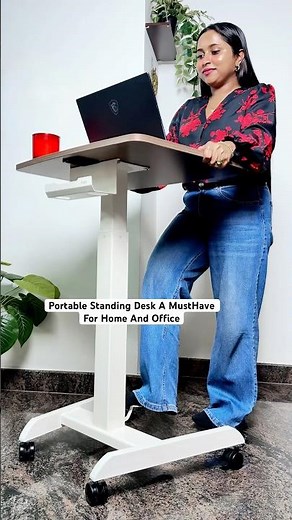 Smart Portable Standing Desk Adjustable Height And Lockable Wheels #shorts #ytshorts #amazon