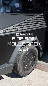 Turn the outside upper edge surface of your Cybertruck into a functional mountable surface area for lightweight off-road gear, camping gear, or zombie apocalypse gear. Our Side Sail MOLLE Rack Set can now be mounted with the lower 3 UP INVINCIBLE® Roof Rack rails (sold separately) or installed on factory mounting points using included mounting brackets. Limited batch is available right now and available to ship ASAP. | Unplugged Performance