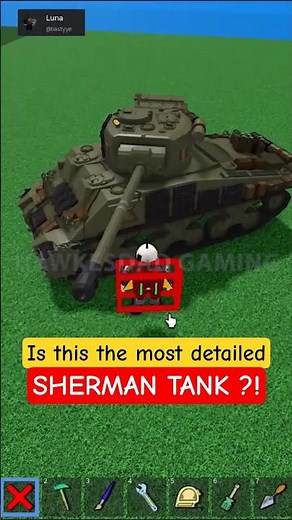 Roblox Build a Boat for Treasure Super Detailed Realistic Sherman Tank #roblox #babft