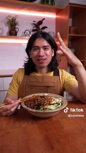Will Lucky Me! Pancit Canton Jajangmyeon? @Lucky Me! Lucky Me! Pancit Canton Original Flavor is truly one of the best bases for any noodle dish and it pairs well with anything! To enjoy new ways to enjoy this, we only needed to use its packets and flavoring along with some add-ons to get a delicious Jajangmyeon dish ready with very minimal steps! 🍜✨ MAIN INGREDIENTS: - pork belly - black bean paste - onion leeks - onion - cabbage - sigarilyas 𝗜𝗡𝗦𝗧𝗥𝗨𝗖𝗧𝗜𝗢𝗡𝗦: - Fry Black Bean Paste in