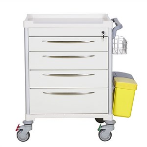 [Hot Item] Clinic Plastic Medication Trolley Hospital Medicine Cart with Tray