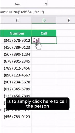 Excel Trick Did you know that you can make calls from Excel with one simple click, subscribe