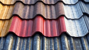 Roofing Tile Variety: A Colorful Showcase of Durable, Stylish Roof Options for Home Improvement Projects. Stock Video