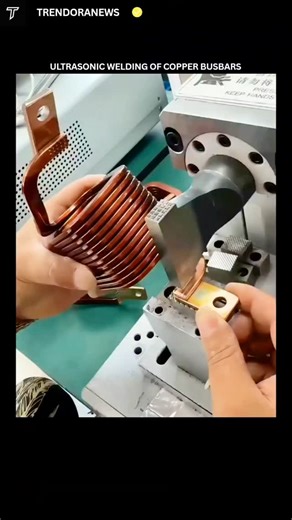 TrendoraNews on Instagram: "Follow me us @trendoranews new content or post and enjoy. Ultrasonic Welding of Copper Busbars | High-Current Electrical Engineering This video showcases the ultrasonic welding process used to join copper busbars—a critical component in high-current electrical systems. Copper busbars are widely used in low and high voltage equipment, switchgear, power distribution systems, and heavy industrial applications where efficient current transfer is essential. Thanks to their