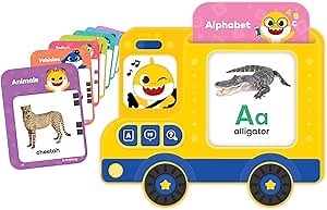 Pinkfong Baby Shark Flash Card Learning Bus - Interactive Educational Sound Toy, Toddler Flash Cards - Infant, Toddler