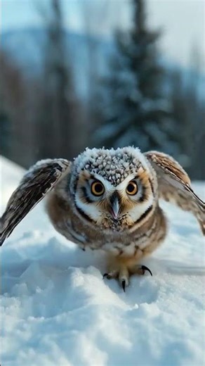Baby owl | Learning to fly #babyowl #owl #winterbirds #winter