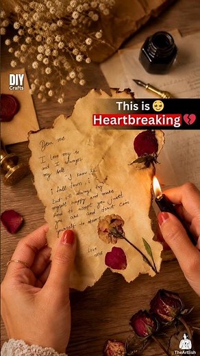 I Made This Emotional Vintage Letter💌You’ll Feel This ❤️🥺#aesthetic #diycraft #vintagepaper #letter