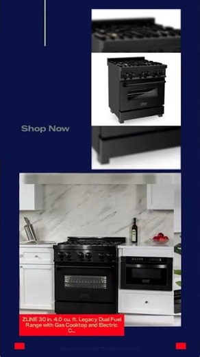 ZLINE 30 in. 4.0 cu. ft. Legacy Dual Fuel Range with Gas Cooktop and Electric Convection Oven in ...