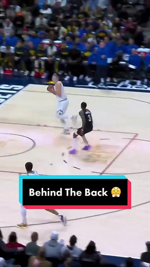 Jokic finds Brown behind the back who throws it DOWN and gets the Nuggets HYPED 😤 #nba #sports #denvernuggets #basketball #jokic #brown #dunk #nolookpass