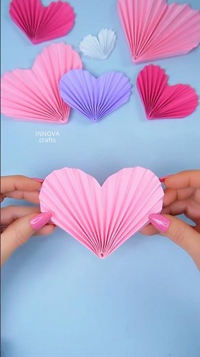 DIY Paper Hearts 💕 #diy #craft #valentinesday