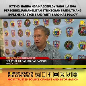 Handa nga mag-deploy sang mga personnel ang Iloilo City Traffic and Transportation Management Office (ICTTMO) pananglitan istriktuhan sang Land Transportation Office (LTO) ang implementasyon sang “Anti-Sardinas Policy” sa tanan nga Public Utility Vehicles (PUV) #BomboRadyoPhilippines #BomboRadyoIloilo #BastaradyoBombo | Bombo Radyo Iloilo 837kHz