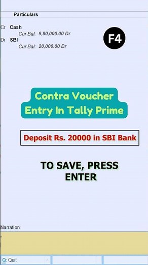 Contra Voucher Entry in Tally Prime #tally #tallyprime #tallyerp9 #contra #contraintallyprime