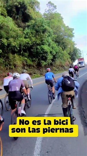 Rubber boots, a regular bike, a backpack, and all that. It's not the bike, it's my legs! 👏👏