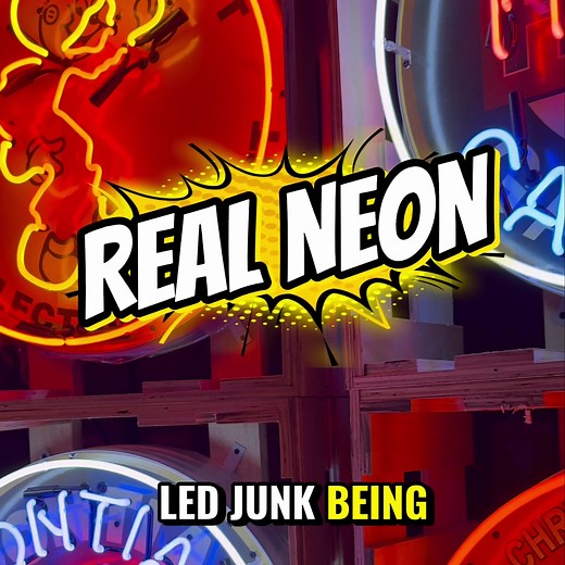 🔥If you’re tired of plastic ‘neon’… you’re gonna love this. Hand-blown glass. Porcelain enamel face. Heavy steel can. This is how neon used to be made—before everything got cheap. Turn your garage into the kind of showroom people envy. | Porcelain Advertising