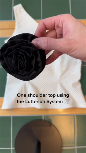 Watch me make a one shoulder top using the Lutterloh System Kit! #sewing #sewingtiktok #upcycling #sustainablefashion #slowfashion #handmade #smallbusiness