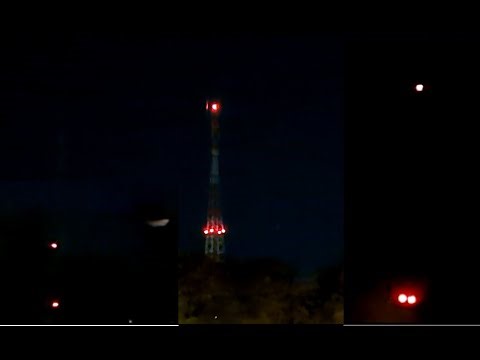 The Edgewater tower and other South Bend, Indiana towers on night mode.