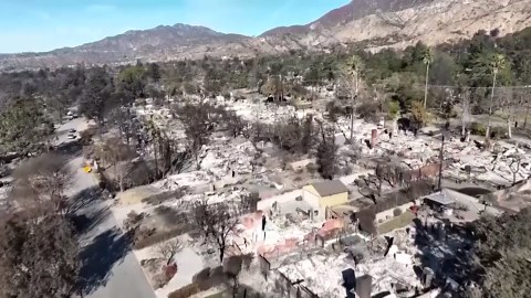 Drone footage reveals devastated Altadena neighborhood following Eaton wildfire