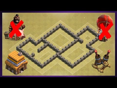 Best TH4 Anti 3 Star War Base Layout 2020 | Clash of Clans