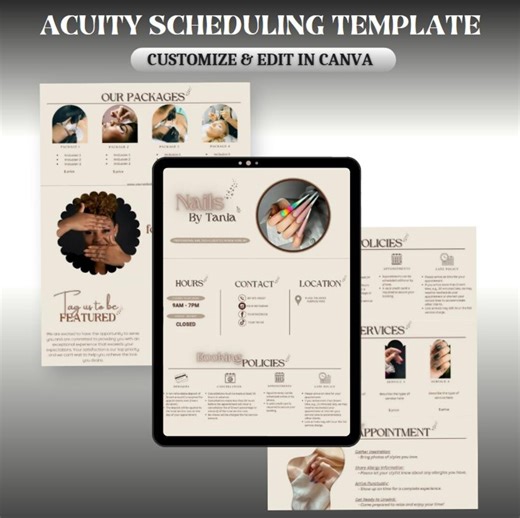 Nail Tech Acuity Scheduling Template: Beige Canva Banners (digital Download) - Etsy