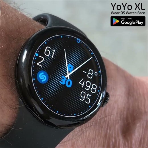 YoYo XL #watchface #wearos #analog #bignumbers #legible #pixel #galaxy #overfifty #overforty