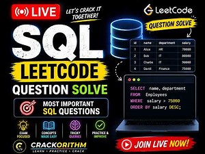 # 🚀 LIVE SQL Practice: Solving LeetCode Questions | Crackorithm