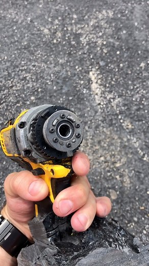 Remember the dewalt drill vs Line-x? This is it! It survived sort of lol @greatlakeslinex #toolsinaction #tiacrew #diy #dewalt #tools | Tools in Action